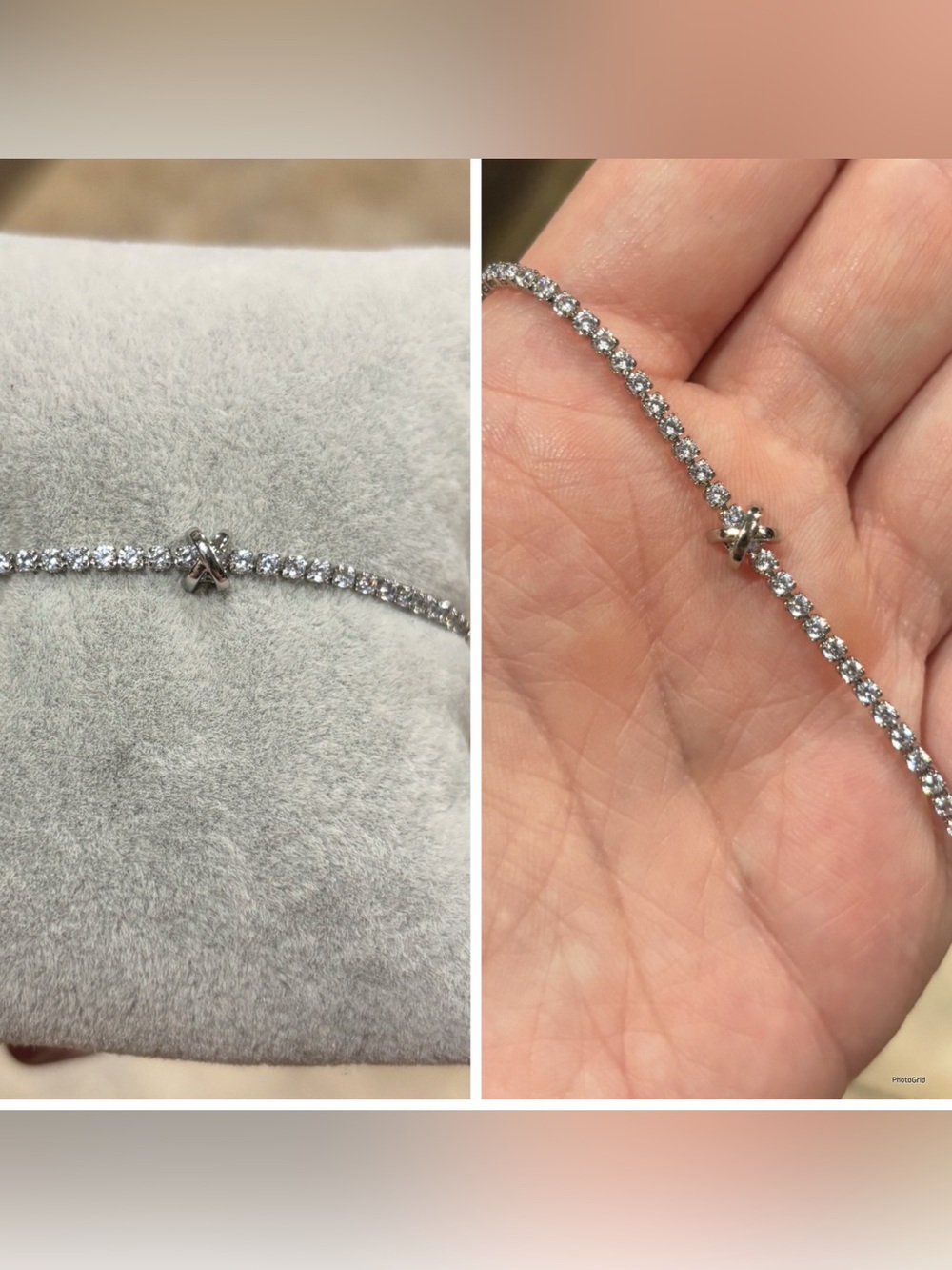 X Cubic Zirconia Tennis Bracelet - Clear